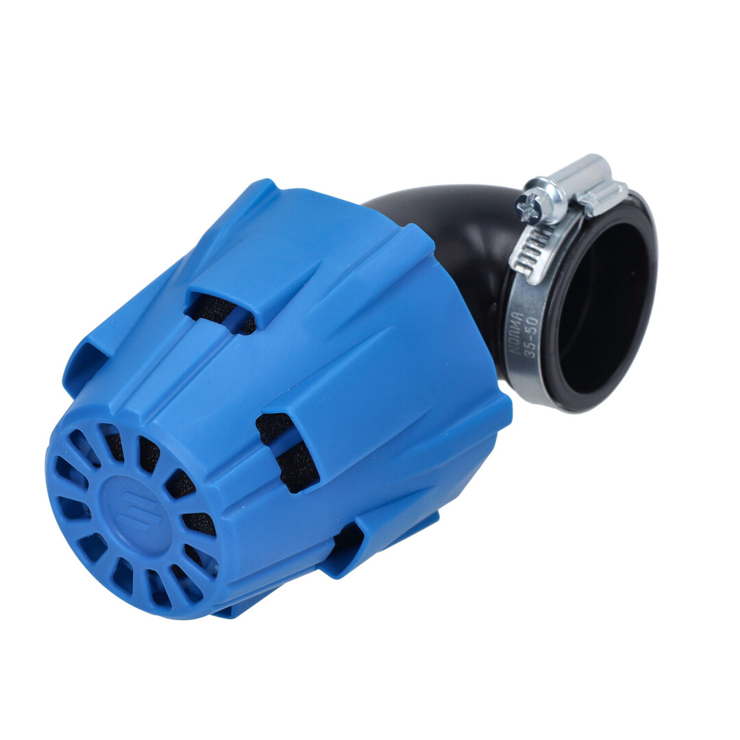 powerfilter polini haaks universeel 90 graden 37mm blauw 203.0183