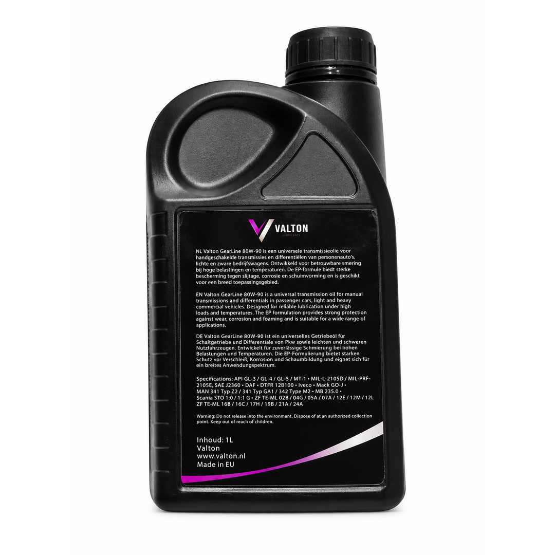 Valton  Valton GearLine 80W-90 transmissieolie 1L – API GL-3 GL-4 GL-5 versnellingsbakolie