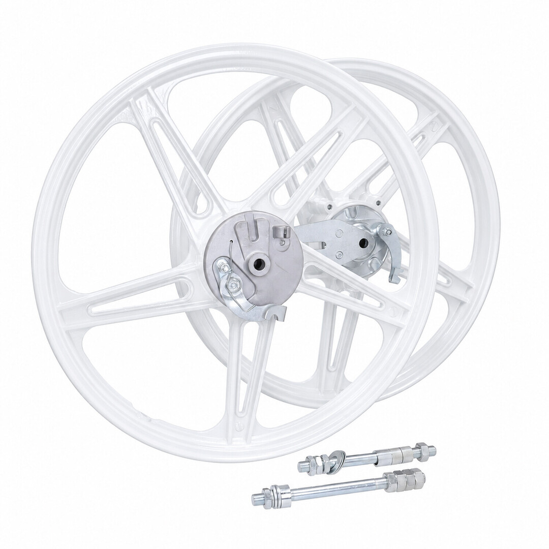 Peugeot wielset fast-arrow compleet 5-spaaks peugeot 17 inch wit 103, 103spx