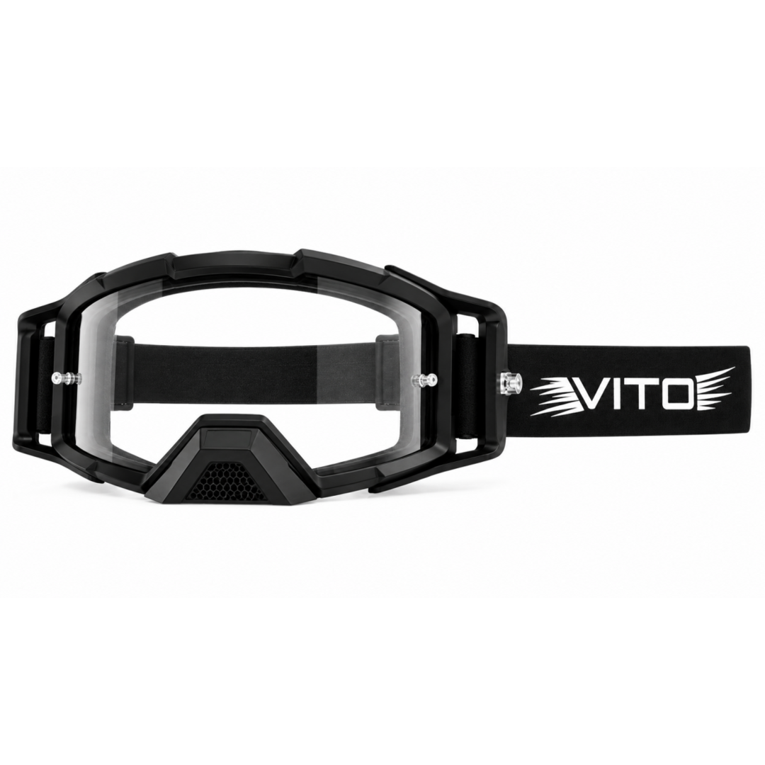 Vito VITO Pulse crossbril zwart met clear transparant vizier en anti-slip strap