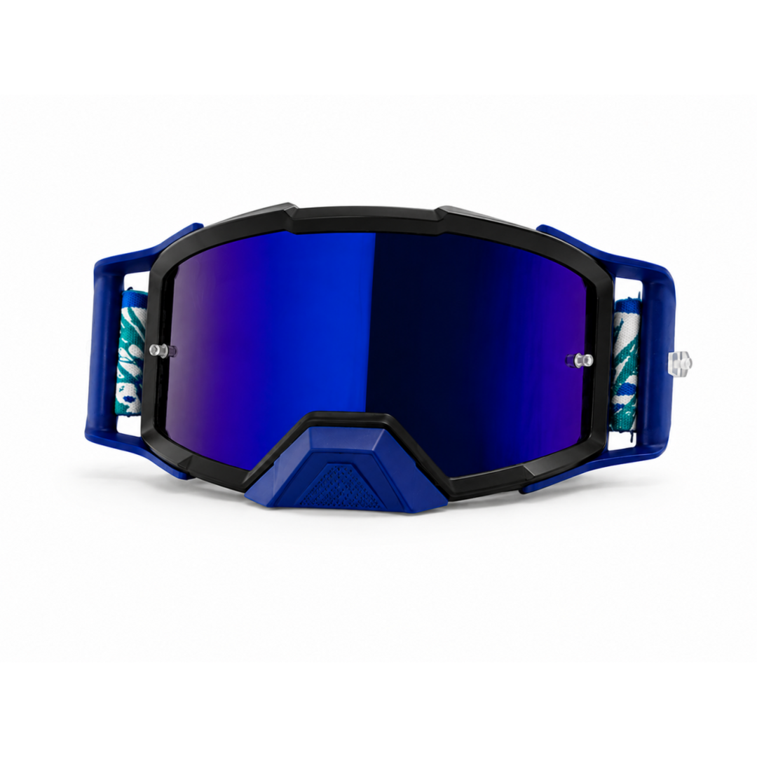 Vito VITO Pulse crossbril zwart met blauwe strap en blauw Revo vizier
