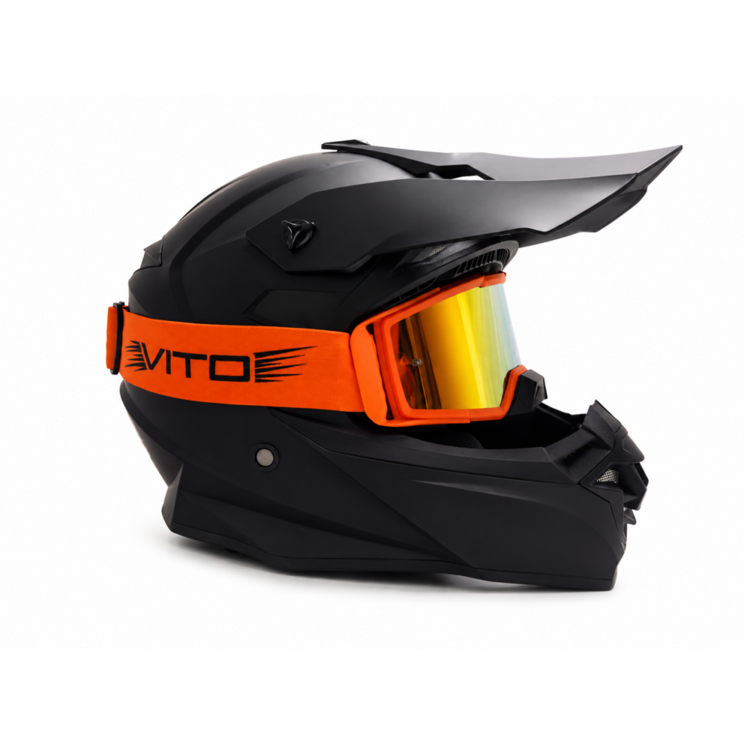 Vito VITO Pulse crossbril oranje/zwart met rood-oranje Revo vizier en anti-slip strap