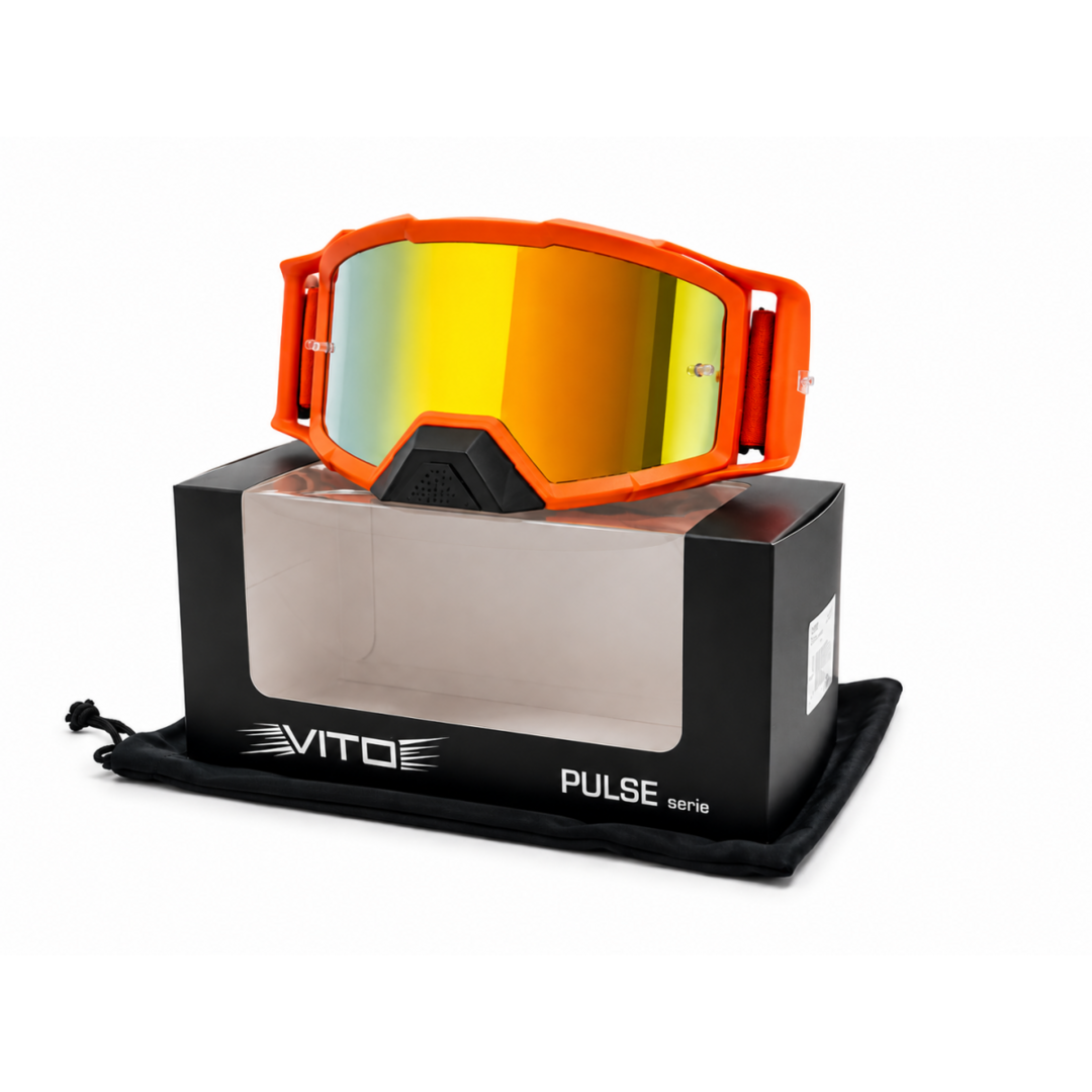 Vito VITO Pulse crossbril oranje/zwart met rood-oranje Revo vizier en anti-slip strap