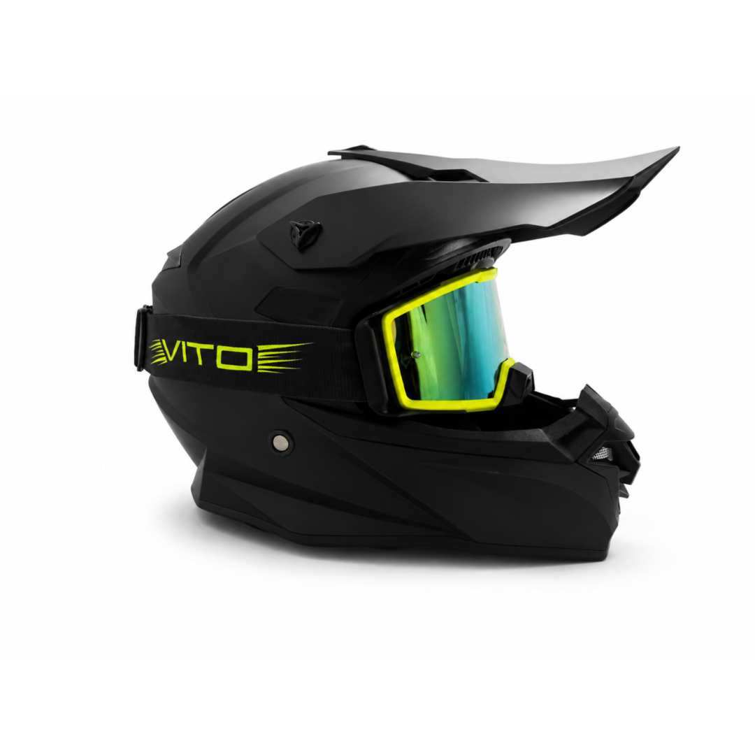 Vito VITO Pulse crossbril geel/zwart met goud-geel Revo vizier en anti-slip strap