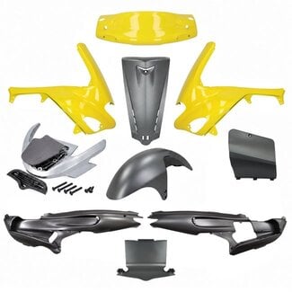plaatwerkset origineel model + spoiler SP PRO geel/opaco gilera runner 50/125/180