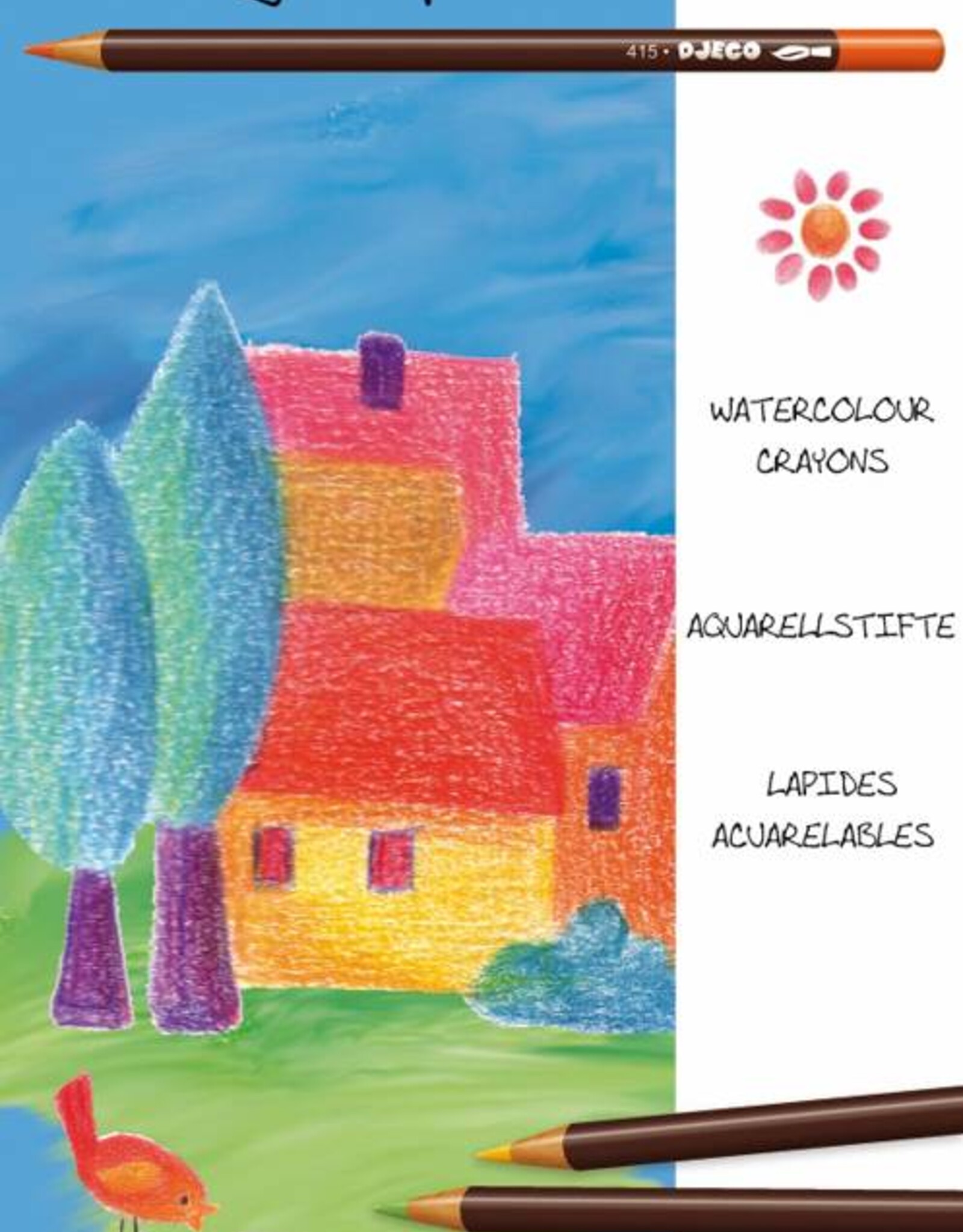 Djeco Speelgoed 12 aquarelpotloden (jongenskleuren)