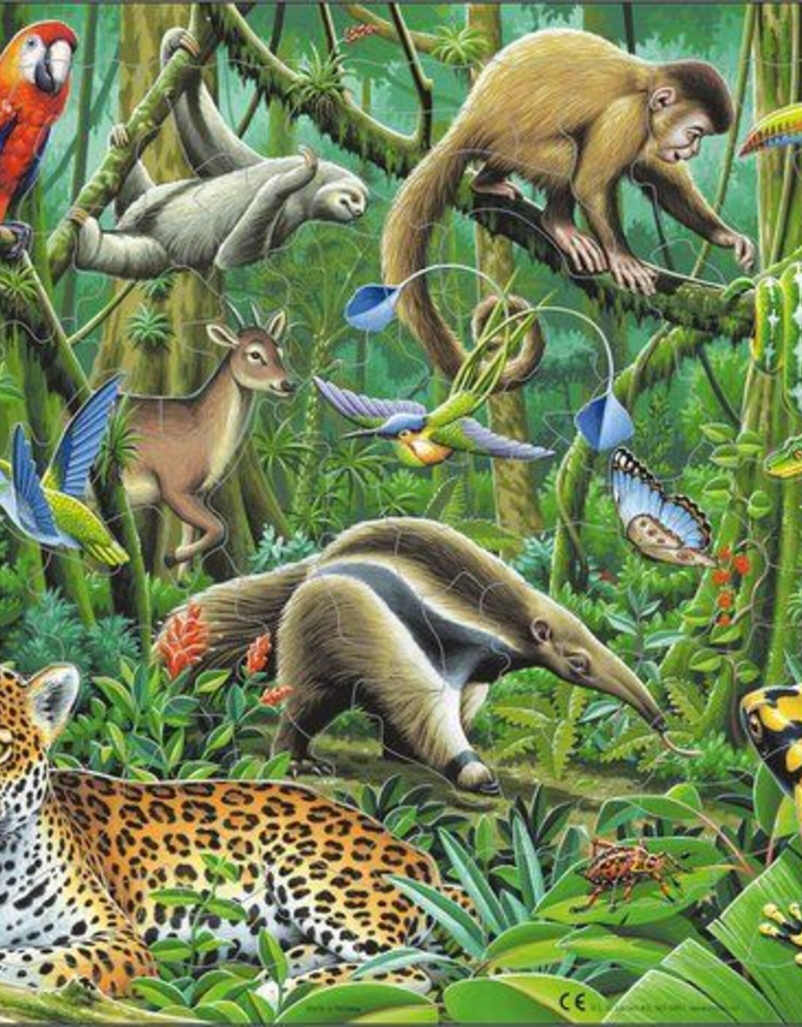 Larsen Puzzel Wilde dieren in het tropisch regenwoud(5-8 jr)