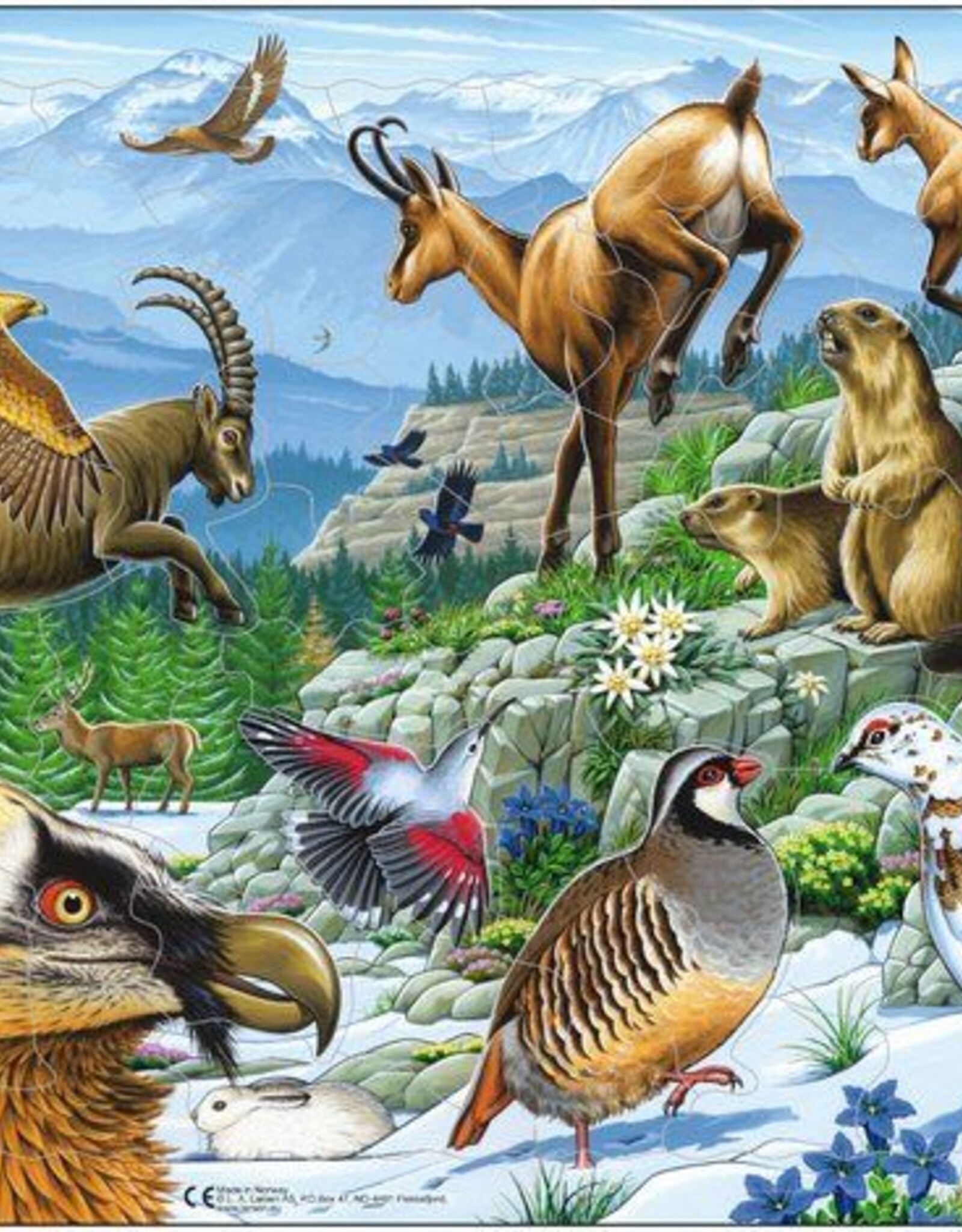 Larsen Puzzel Wilde dieren in de bergen (vanaf 4 jaar)