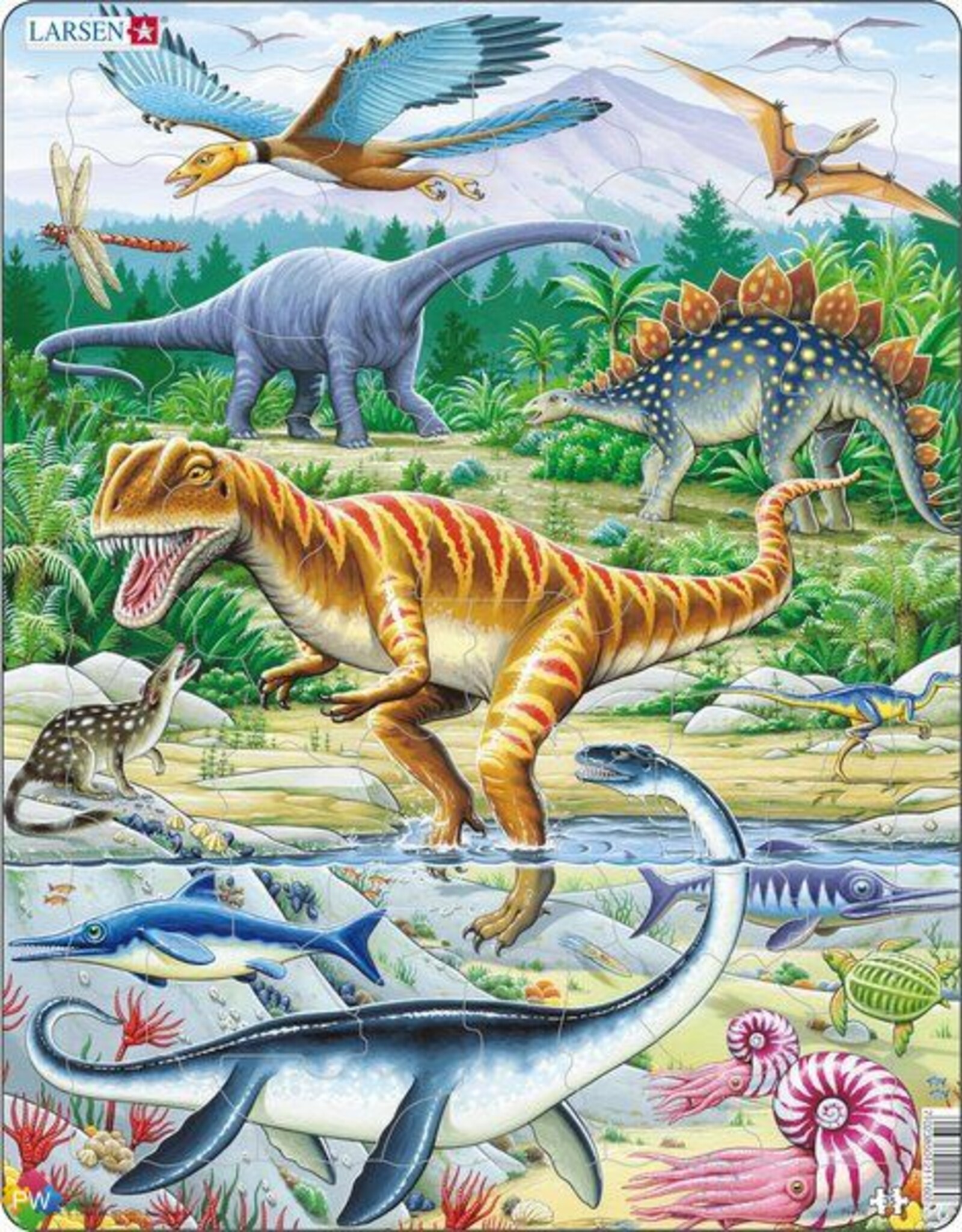 Larsen Puzzel Dinosaurussen in het wild (vanaf 4 jaar)