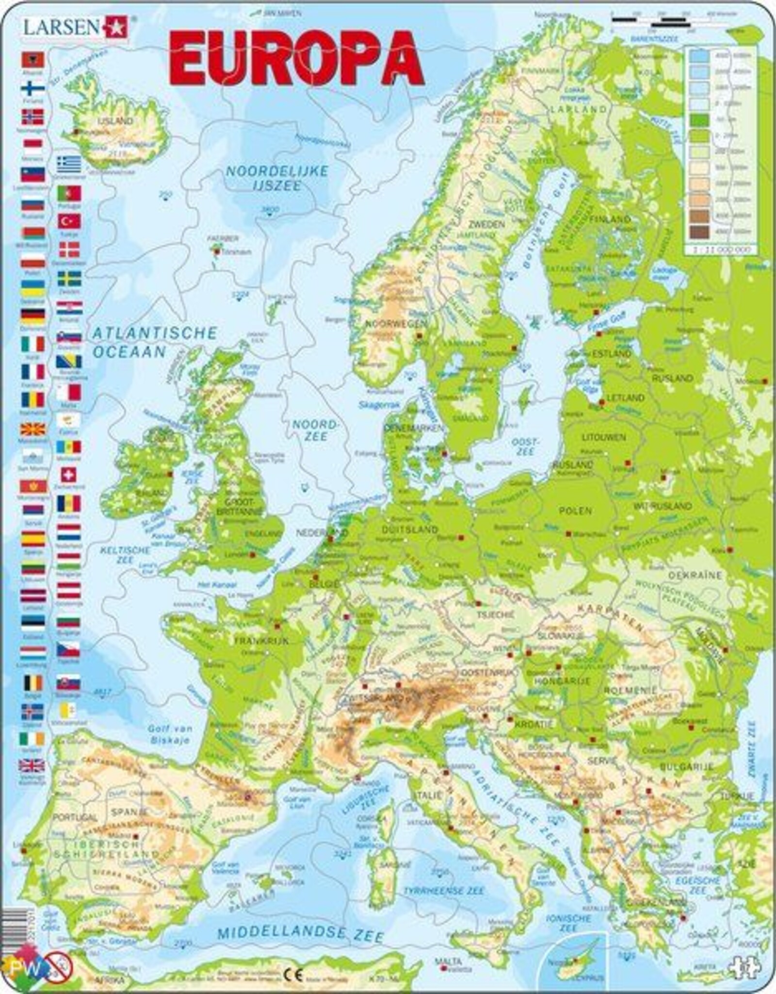 Larsen Puzzel Europa Natuurkundig (vanaf 8 jaar)