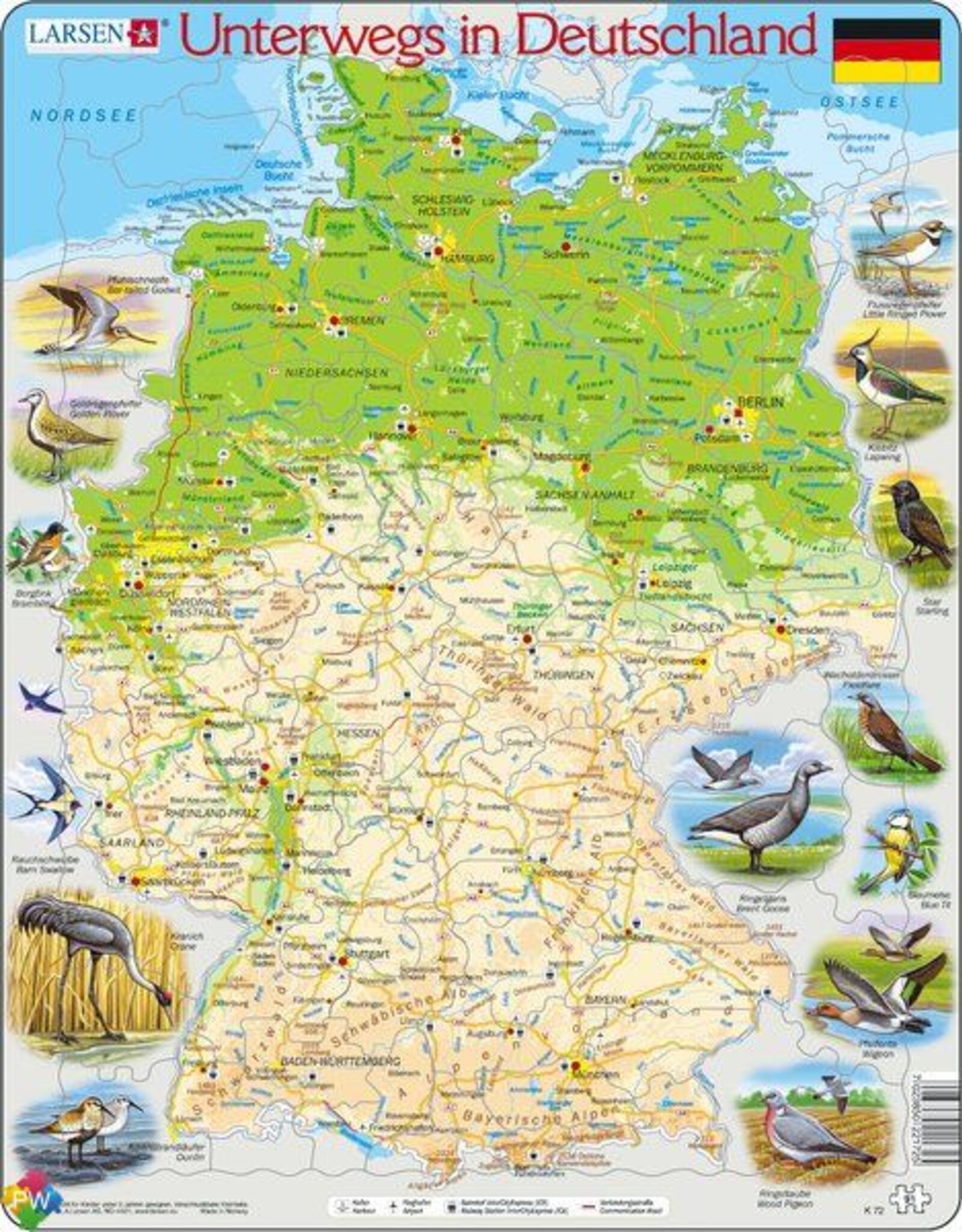 Larsen Puzzel Unterwegs in Deutschland (vanaf 8 jaar)