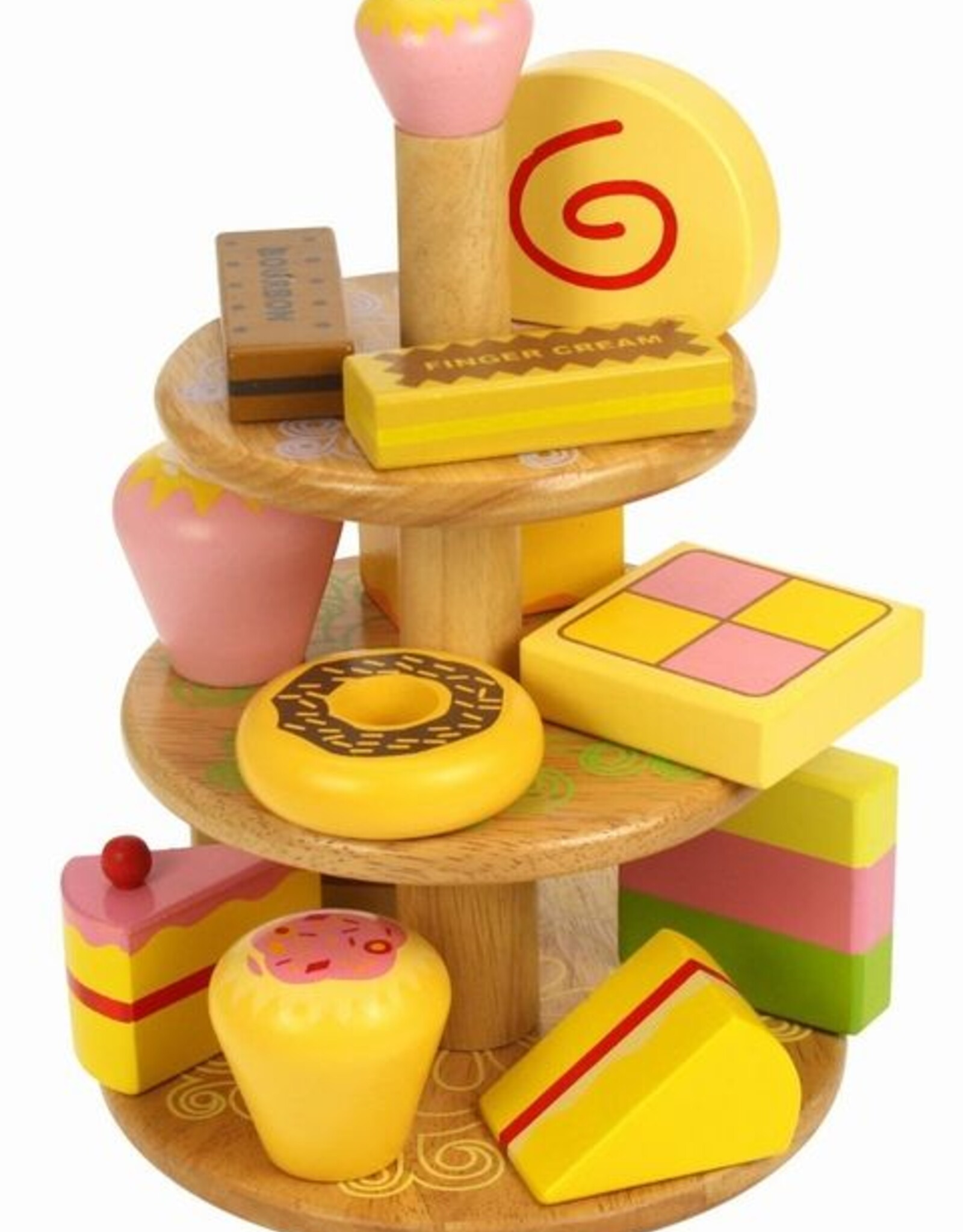 Bigjigs Etagere met cakejes ( vanaf 3 jaar )