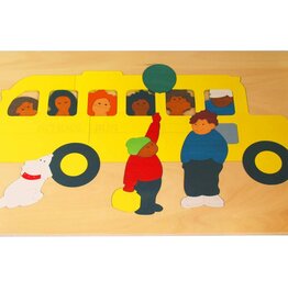 George Luck Schoolbus houten puzzel