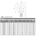 VDH HW Stalen Oogbout M18 - Grade 80 VDH VDH HW Stalen Oogbout M18 - Grade 80