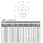 VDH HW Stalen Oogmoer M10 - Grade 80 VDH VDH HW Stalen Oogmoer M10 - Grade 80