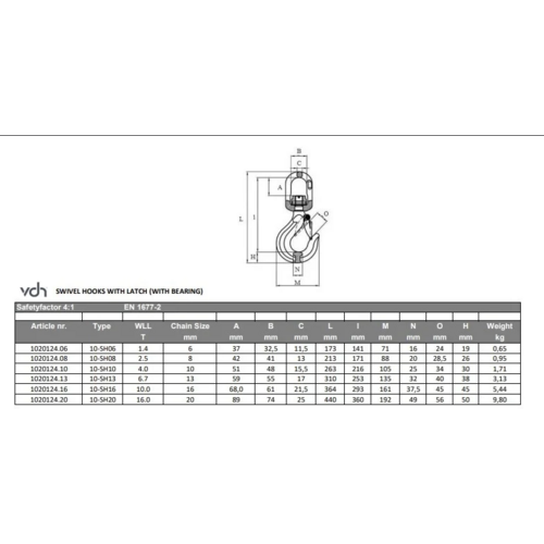 VDH Wartel klephaak gelagerd - Grade 100 - 8 ton - lengte 16 mm VDH VDH Wartel klephaak gelagerd - Grade 100 - 8 ton - lengte 16 mm