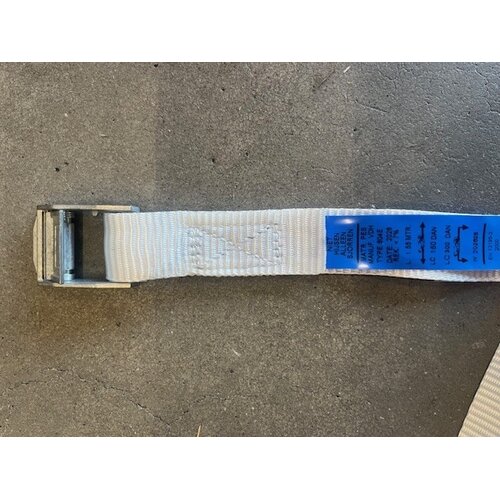 UITVERKOOP! Bedrukte Gespband - 1,5 meter - 25 mm - 300 kg / kleur Wit SafetyLoad UITVERKOOP! Bedrukte Gespband - 1,5 meter - 25 mm - 300 kg / kleur Wit