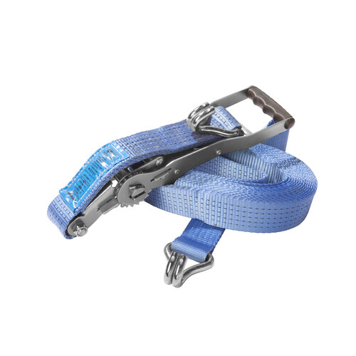 SafetyLoad Spanband 5 ton - 9 meter - 50 mm - ergo ratel - 2-delig met spitshaken