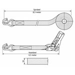 SafetyLoad Spanband 5 ton - 9 meter - 50 mm - 2-delig met spitshaken