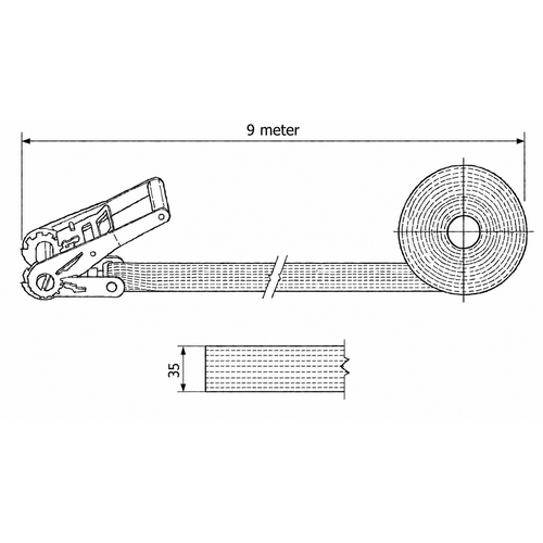 SafetyLoad Spanband 2.500 kg - 9 meter - 35 mm - 1-delig