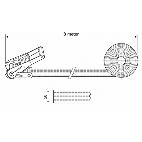 Spanband 5 ton - 8 meter - 50 mm - 1-delig (Eindloos) SafetyLoad Spanband 5 ton - 8 meter - 50 mm - 1-delig (Eindloos)
