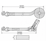 SafetyLoad Spanband 10 ton - 3 meter - 75 mm - 2-delig met spitshaken