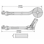 Spanband 10 ton - 8 meter - 75 mm - 2-delig met spitshaken SafetyLoad Spanband 10 ton - 8 meter - 75 mm - 2-delig met spitshaken