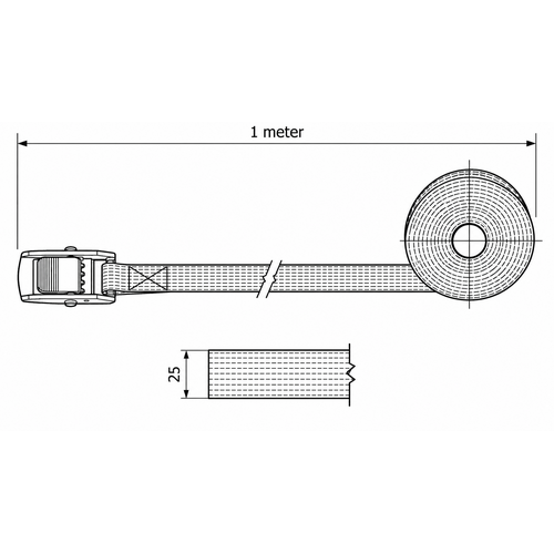 Eindloze bagagegordel - 1 meter - 25 mm - 300 kg SafetyLoad Eindloze bagagegordel - 1 meter - 25 mm - 300 kg