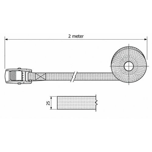 SafetyLoad Eindloze bagagegordel - 2 meter - 25 mm - 300 kg