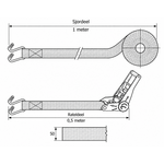 Complete spanband - Wijde haak - 1,5 meter - 50 mm - 5.000 kg SafetyLoad Complete spanband - Wijde haak - 1,5 meter - 50 mm - 5.000 kg