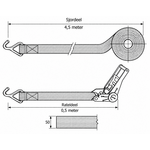 Complete spanband - Vingerhaak - 5 meter - 50 mm - 5.000 kg SafetyLoad Complete spanband - Vingerhaak - 5 meter - 50 mm - 5.000 kg