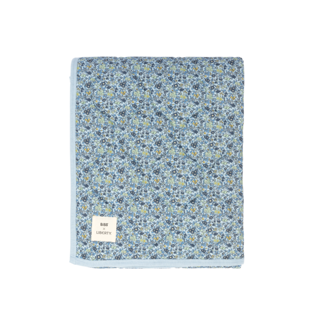 BIBS x Liberty gewatteerde deken Chamomile Lawn - Baby Blue