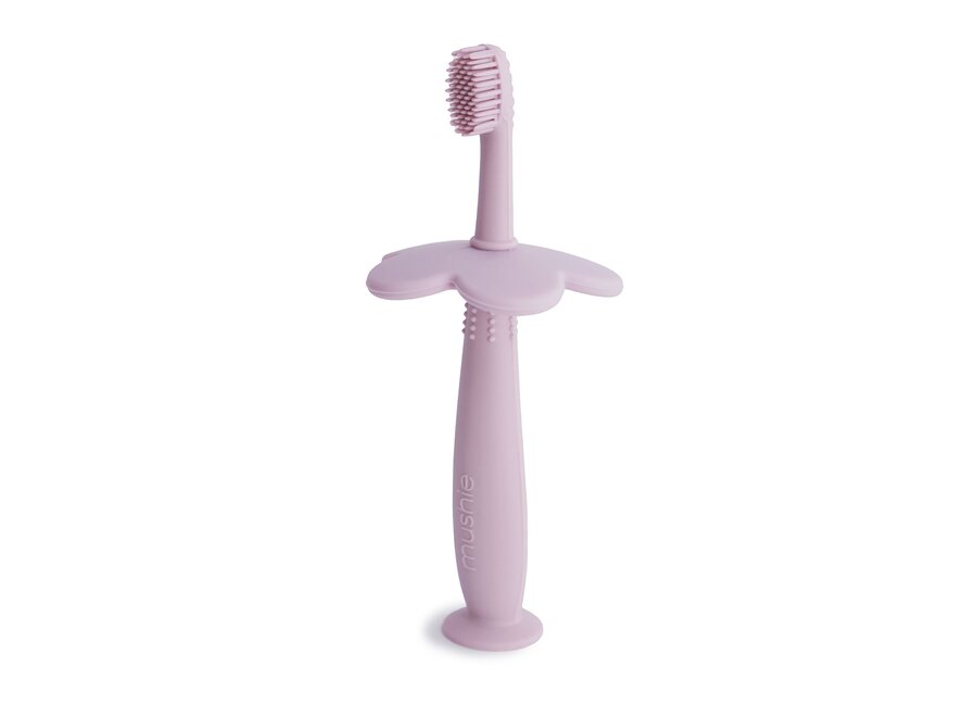 Mushie Silicone Training Toothbrush Flower Soft lilac