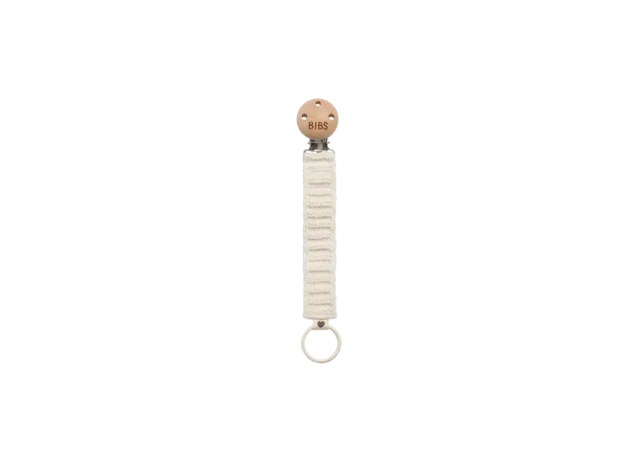 BIBS Pacifier Clip Knitted Ivory
