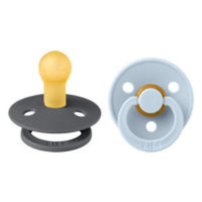BIBS 2 Pack Round Colour iron/Baby Blue