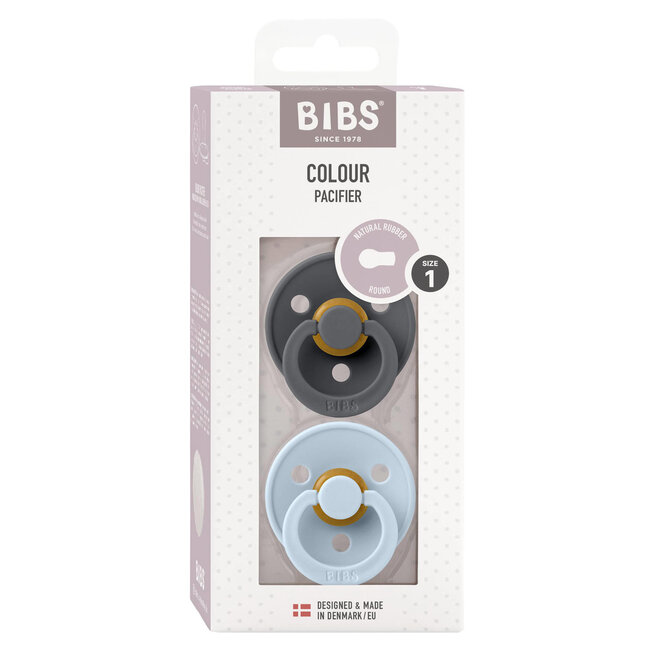 BIBS 2 Pack Round Colour iron/Baby Blue