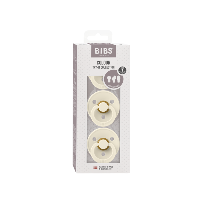 Bibs - Fopspeen - Try It Collection - Maat 1 - 3 stuks - Ivory