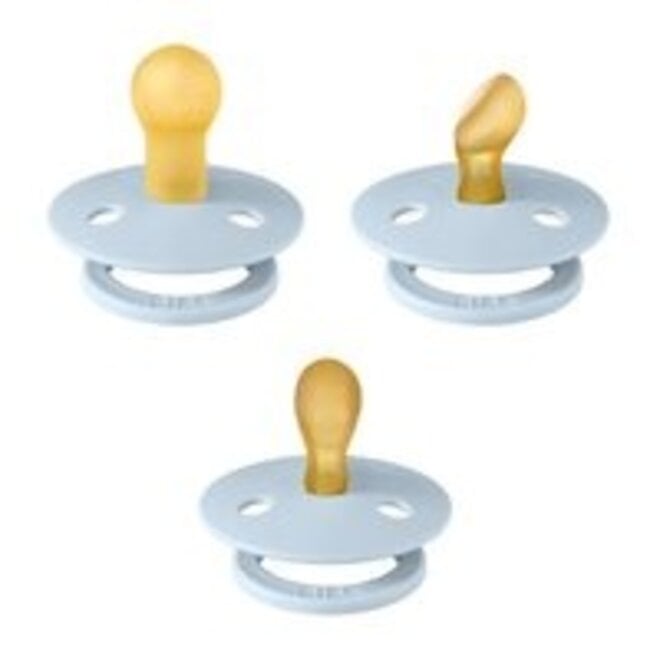 Bibs - Fopspeen - Try It Collection - Maat 1 - 3 stuks - Baby Blue