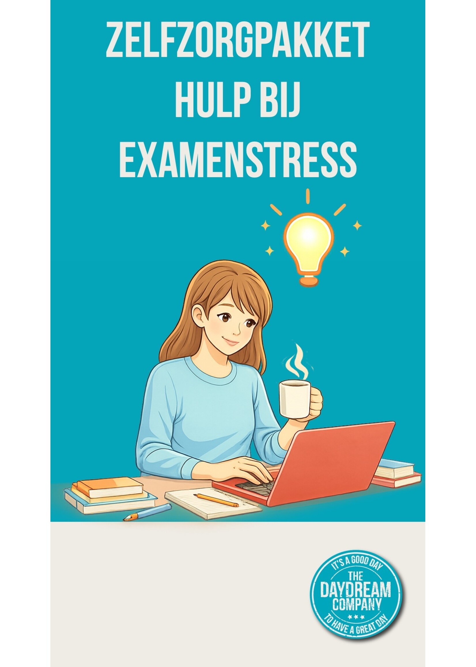Zelfzorgpakket hulp bij examenstress -complete set voor rust, focus, zelfvertrouwen en goed slapen rondom je examen