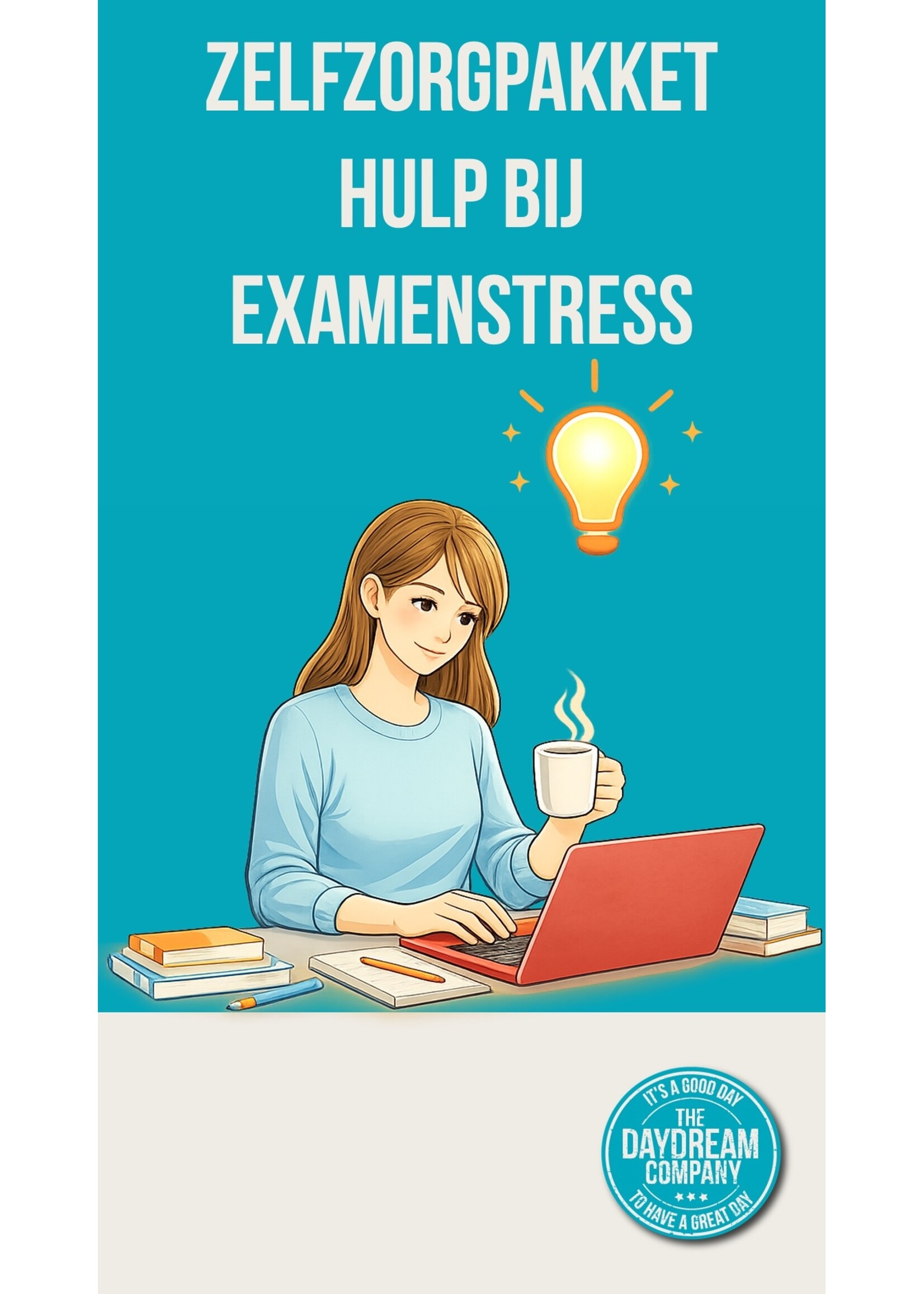 Zelfzorgpakket hulp bij examenstress -complete set voor rust, focus, zelfvertrouwen en goed slapen rondom je examen
