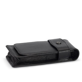 Sport 3-Pen black leather case with flap