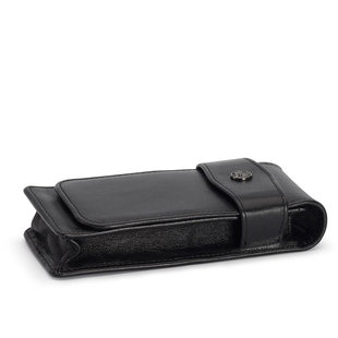 Étui Sport 3-Pen en cuir noir à rabat