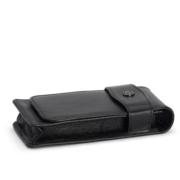 Kaweco Étui Sport 3-Pen en cuir noir à rabat