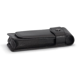 Sport 2-Pen black leather case with flap