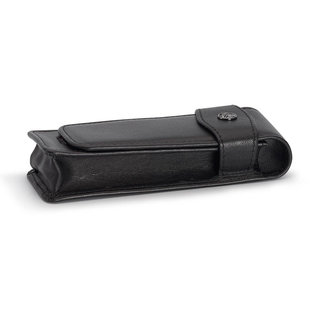 Étui Sport 2-Pen en cuir noir à rabat