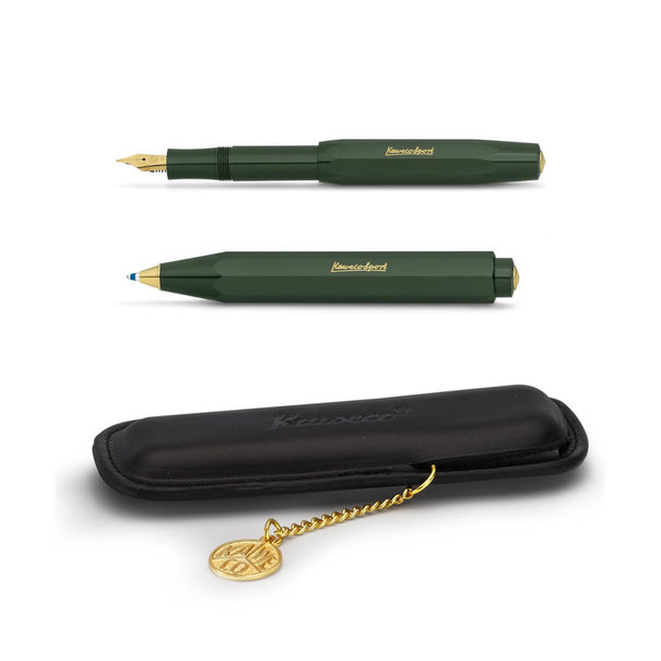 Kaweco Classic Sport Racing Green vulpen+balpen+etui