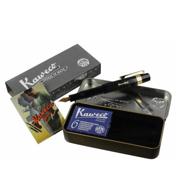 Kaweco Classic Sport Black fountain pen in tin with clip and ink
