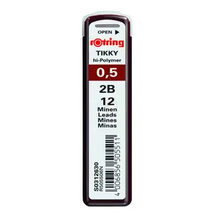 Mines rOtring Tikky Hi-Polymer 0,5 mm 2B