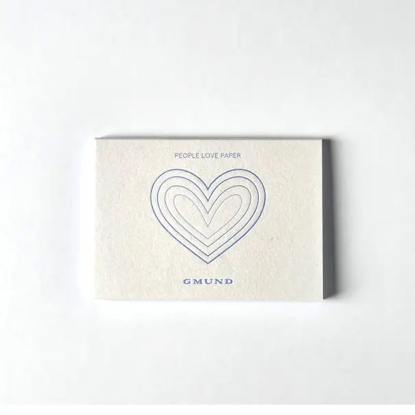 Gmund Notepad "People Love Paper" - Blauw 14,8 x 10,5 cm