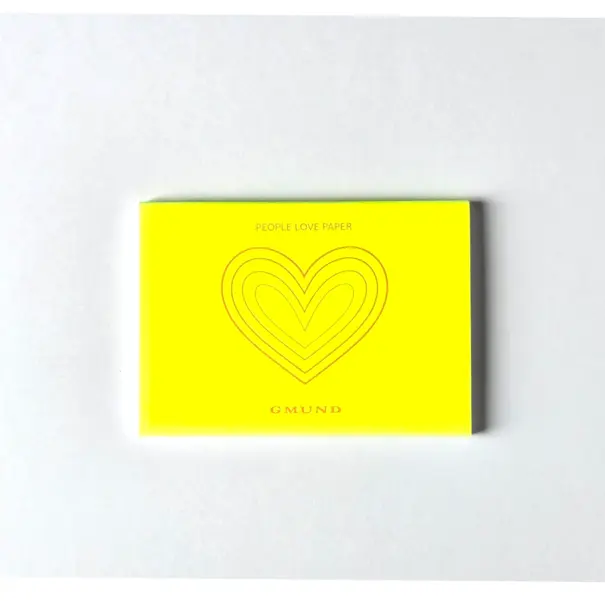 Gmund Notepad "People Love Paper" - Fluorescent Yellow 14.8 x 10.5 cm